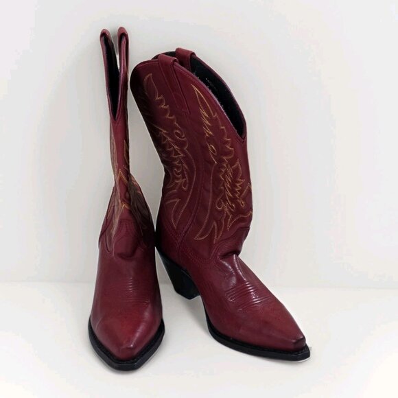 Laredo Western 51055 Boot Women 6.5 Madison Burnished Red Leather Stitch Cowgirl - Picture 15 of 16